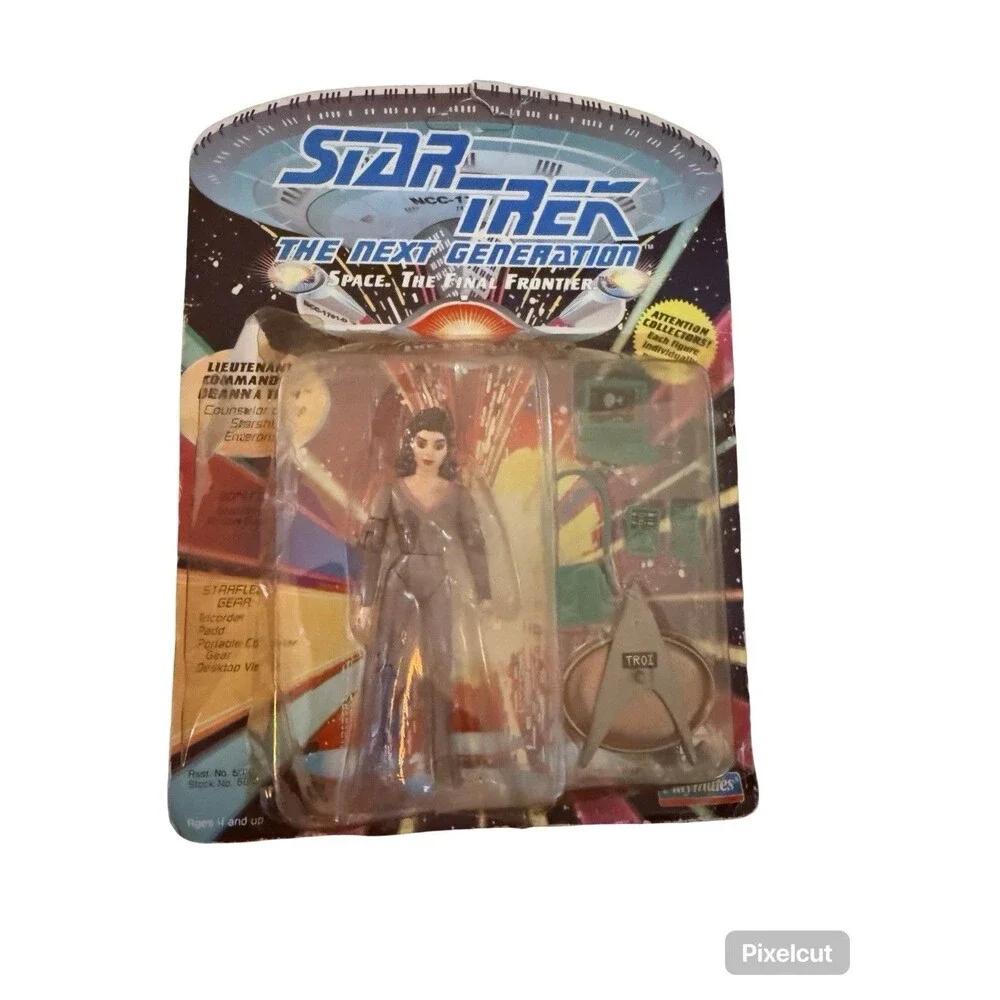 Star Trek Geordi La Forge Deanna Troi Action Figures Lot 2 New Other